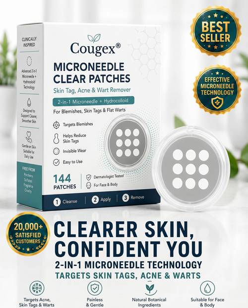 ✨ COUGEX Acne & Wart Care Patches – 2-in-1 Microneedle + Hydrocolloid Targeted Care 🌿