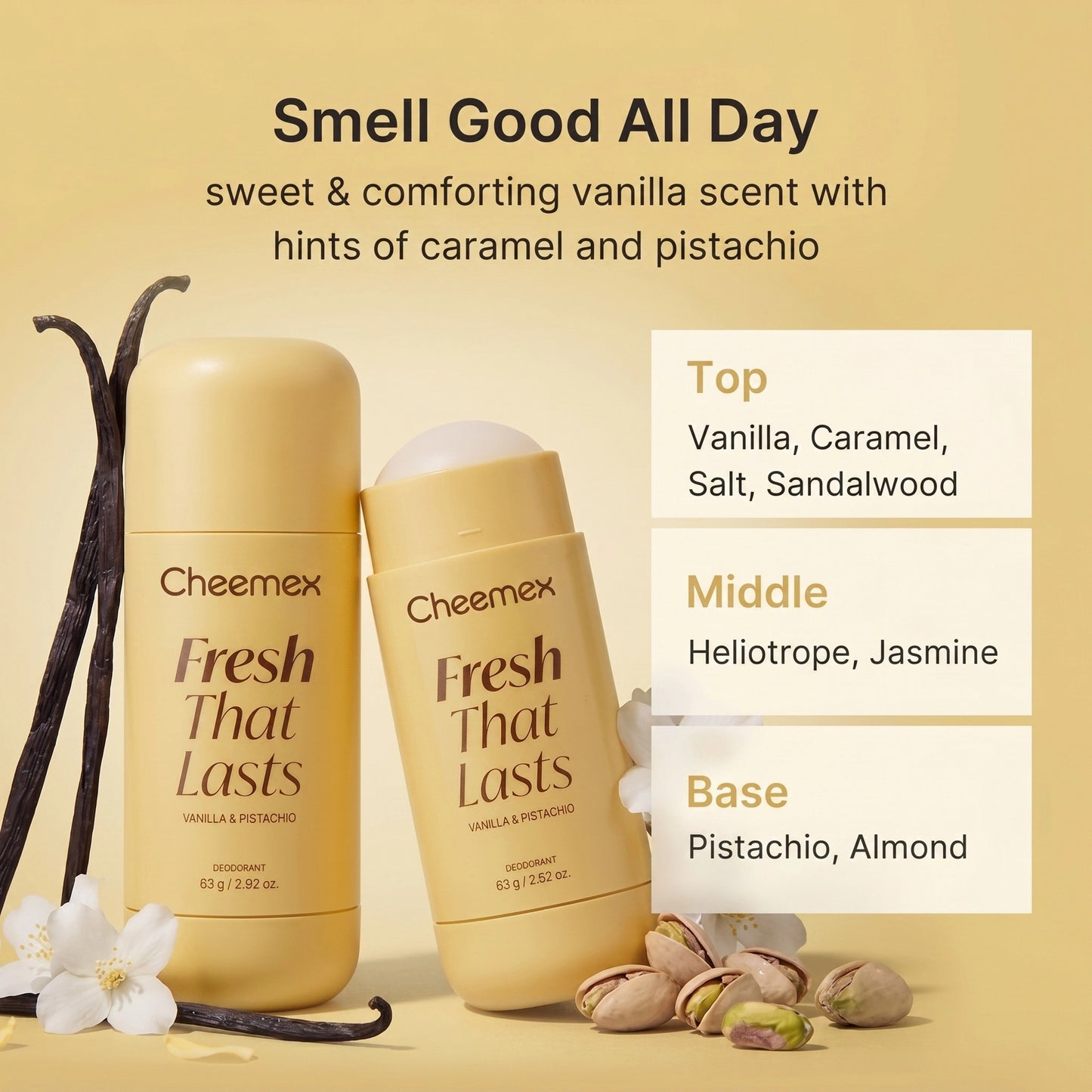 ⚡Crazy-Sale⚡Deodorant Vanilla & Pistachio Fresh That Lasts