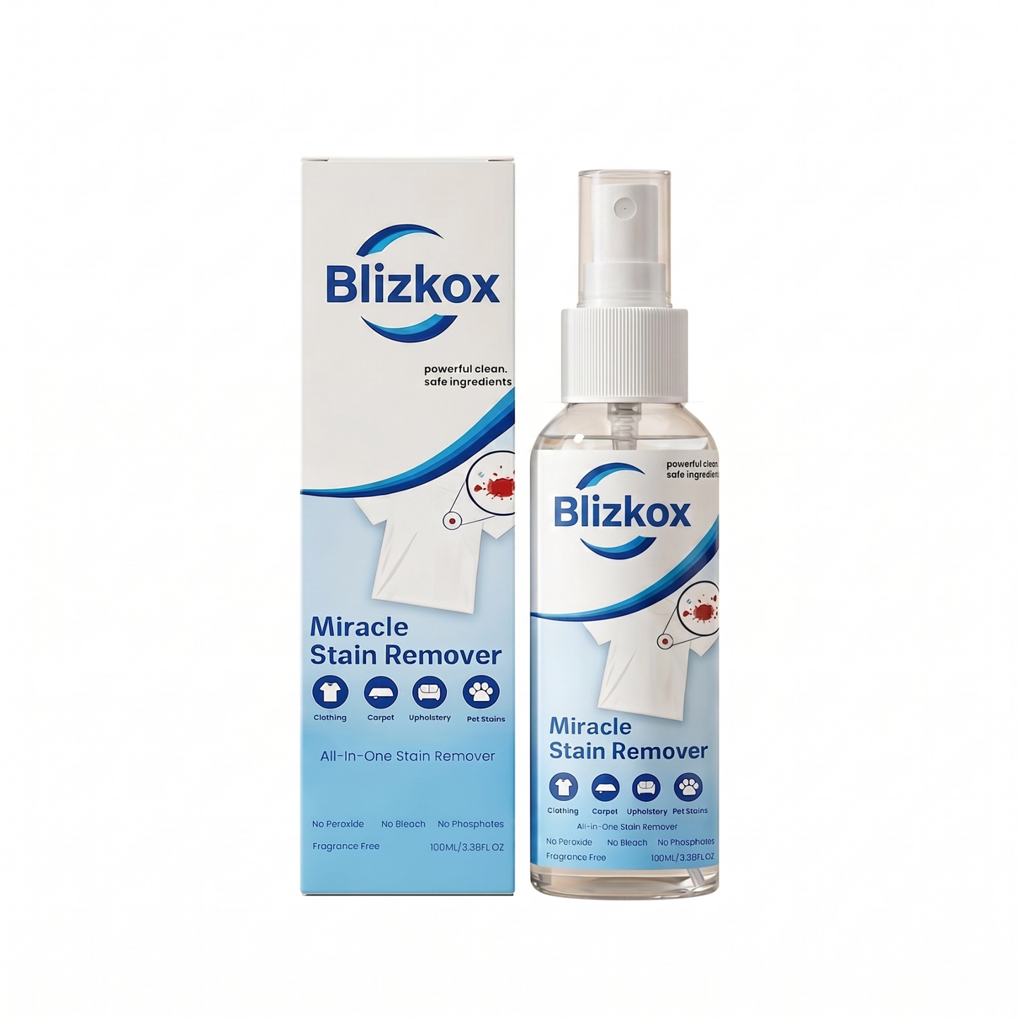 Blizkox Stain Remover Spray ✨ – Fast-Acting Cleaning for Tough Everyday Stains 💨