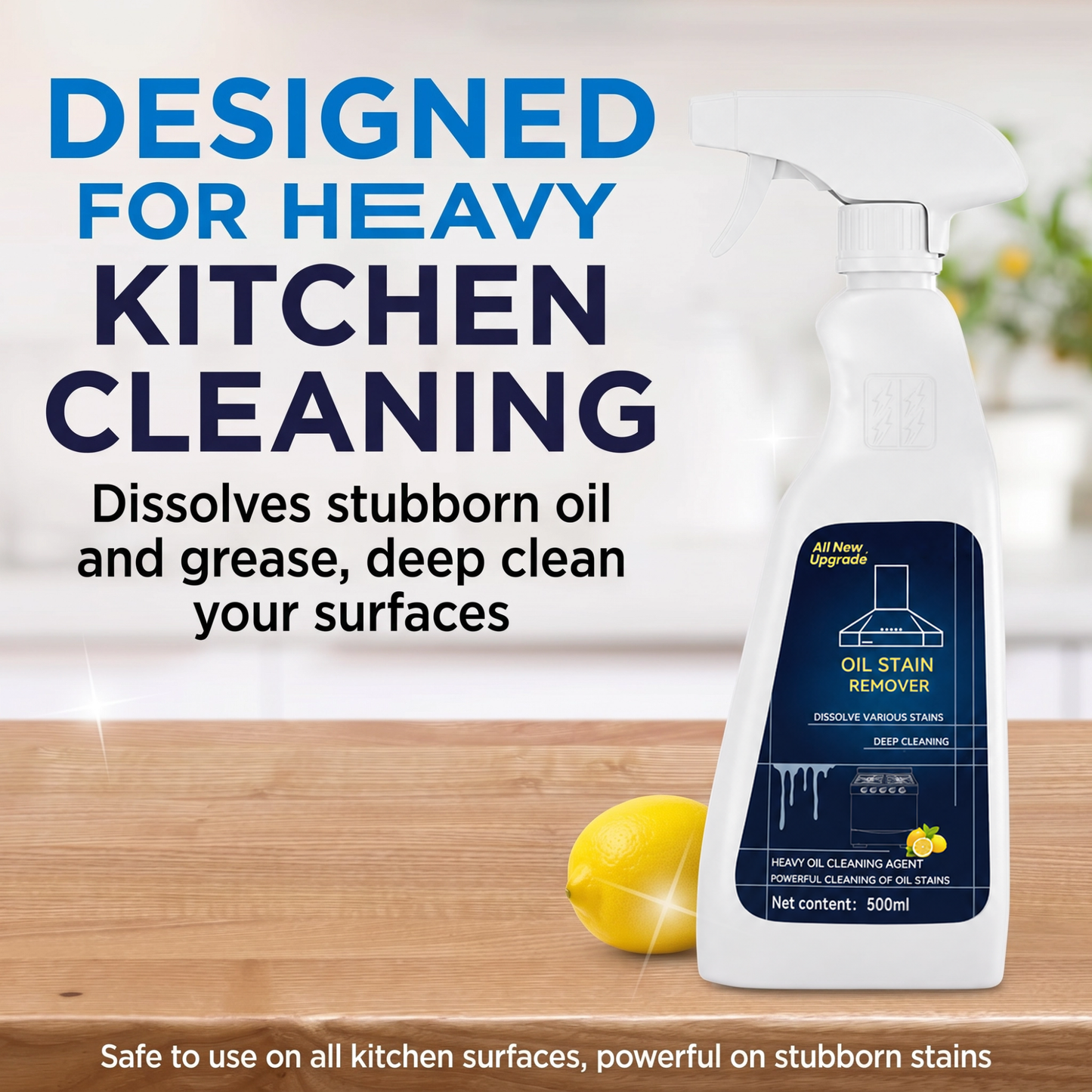 🔥 Kitchen Oil Stain Remover Spray – Melts Away Grease Fast