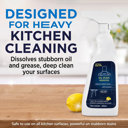 🔥 Kitchen Oil Stain Remover Spray – Melts Away Grease Fast