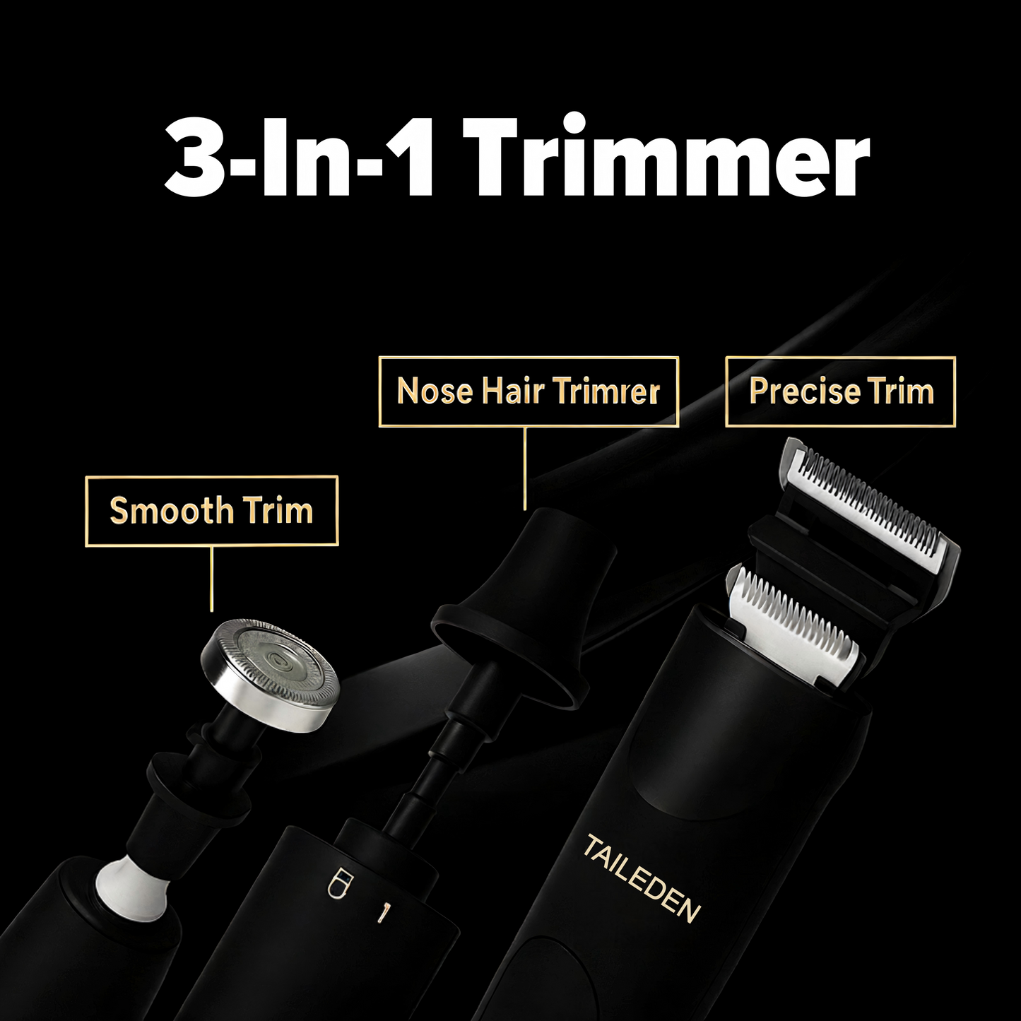 TAILEDEN Portable Hair Trimmer - 60 Mins Runtime, Travel-Friendly Grooming Tool