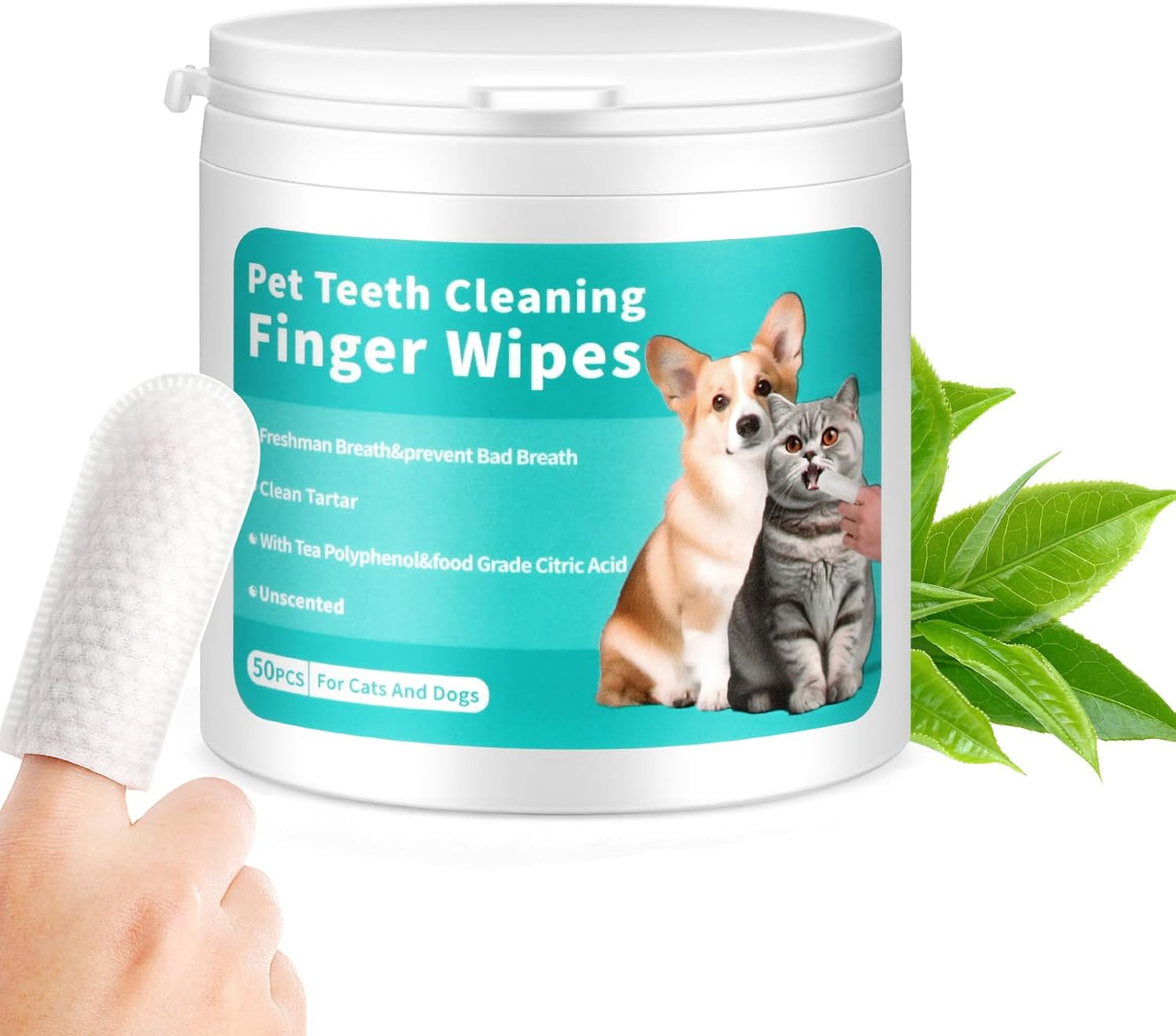 🐾 Pet Teeth Cleaning Wipes – Pet-Friendly Fresh Breath Aid