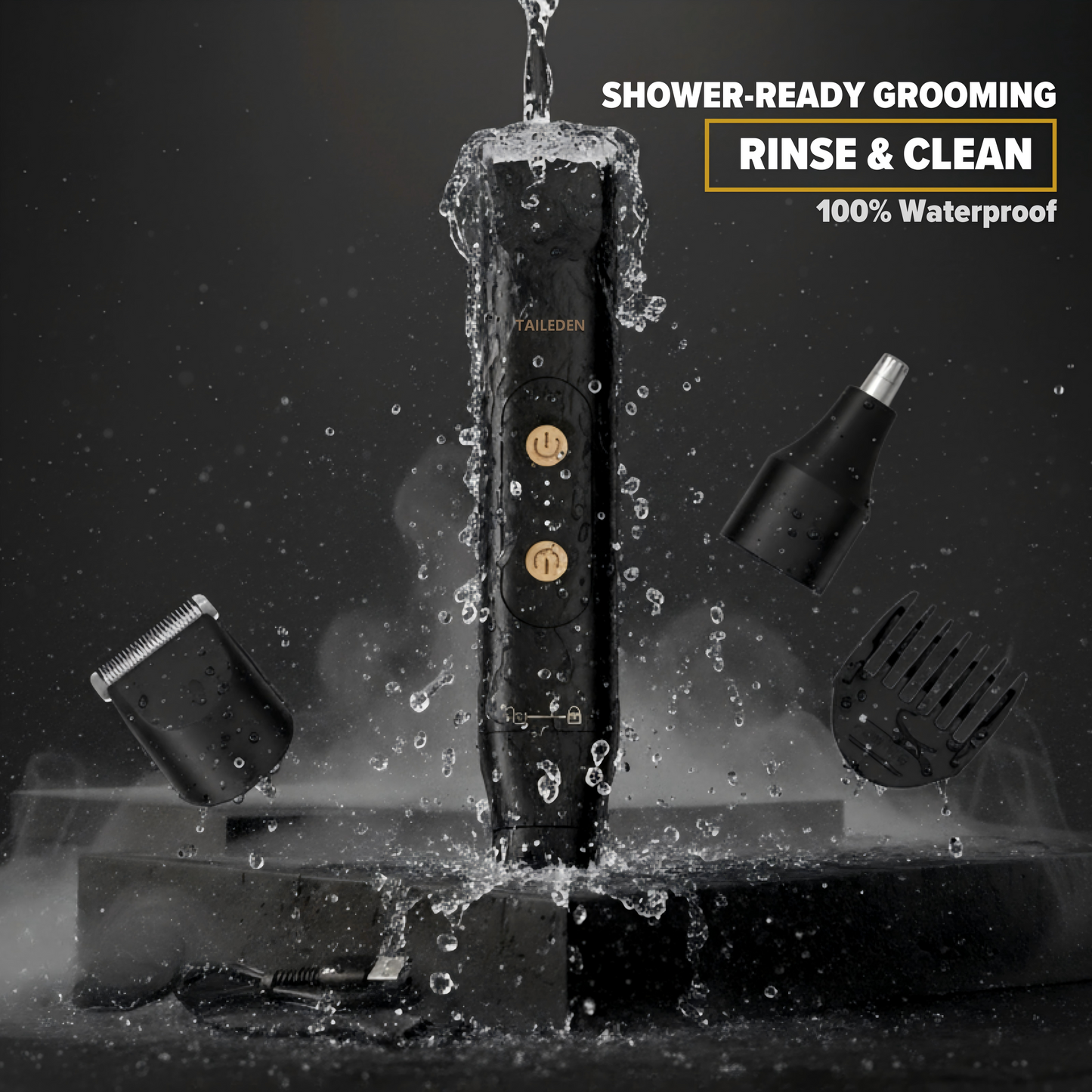 TAILEDEN Portable Hair Trimmer - 60 Mins Runtime, Travel-Friendly Grooming Tool