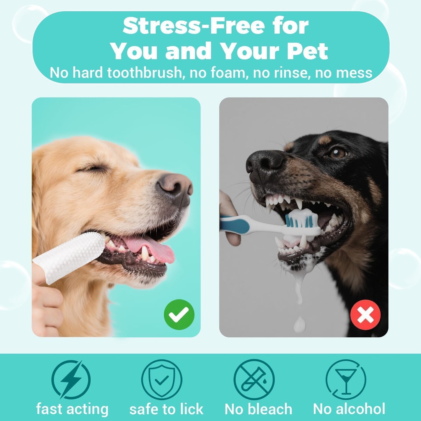 🐾 Pet Teeth Cleaning Wipes – Pet-Friendly Fresh Breath Aid