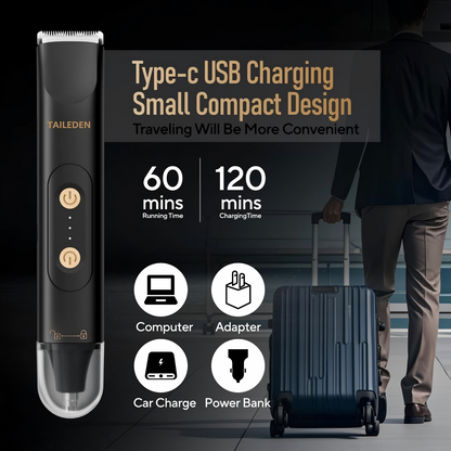 TAILEDEN Portable Hair Trimmer - 60 Mins Runtime, Travel-Friendly Grooming Tool