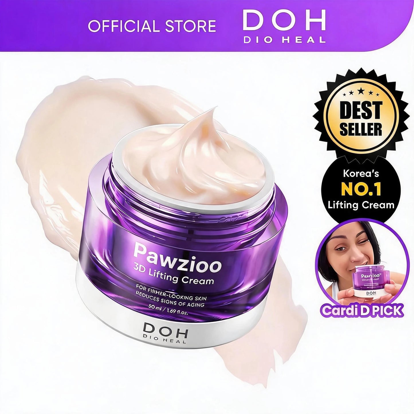 💜 PAWZIOO 3D Peptide Lifting Cream – Firm, Smooth & Restore Youthful-Looking Skin ✨