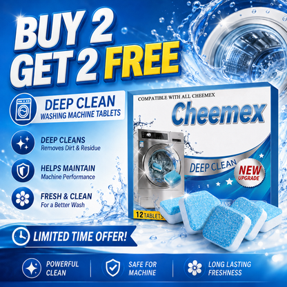 🔥 Washing Machine Cleaner Tablets – Deep Clean Odor, Hidden Buildup & Pet Hair