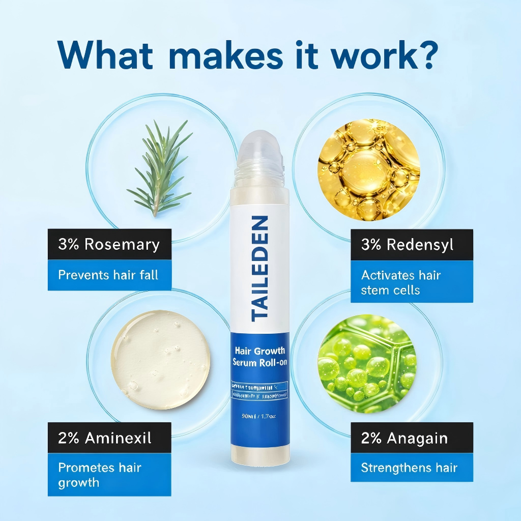 TAILEDEN Pro-Growth Roll-On Hair Growth Serum | Fuller Hair & Firmer Scalp