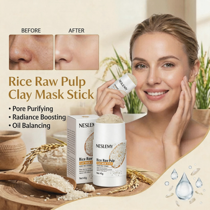 🌾 RicePure Clay Mask Stick – Deep Pore Cleansing & Oil Control for Smooth-Looking Skin