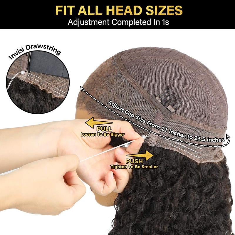 Sale Happening Now:50%OFF Pre-Cut Lace Kinky Straight 360 Full Lace Frontal Glueless Wig With Invisi Drawstring Pre Plucked Human Hair Wig