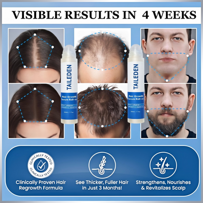 TAILEDEN Pro-Growth Roll-On Hair Growth Serum | Fuller Hair & Firmer Scalp