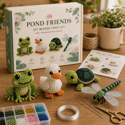 ✨ 3D Bead Miniatures Studio Kit ✨Create adorable animals, florals and fantasy designs with step‑by‑step guide.