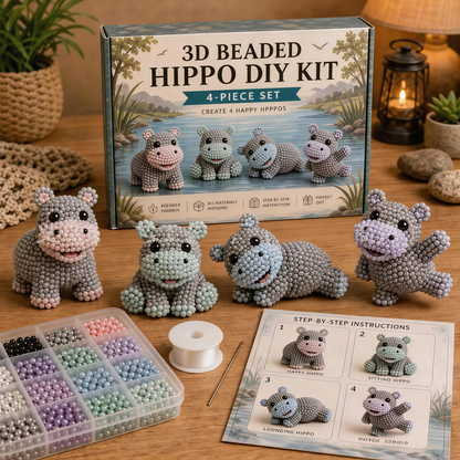 ✨ 3D Bead Miniatures Studio Kit ✨Create adorable animals, florals and fantasy designs with step‑by‑step guide.