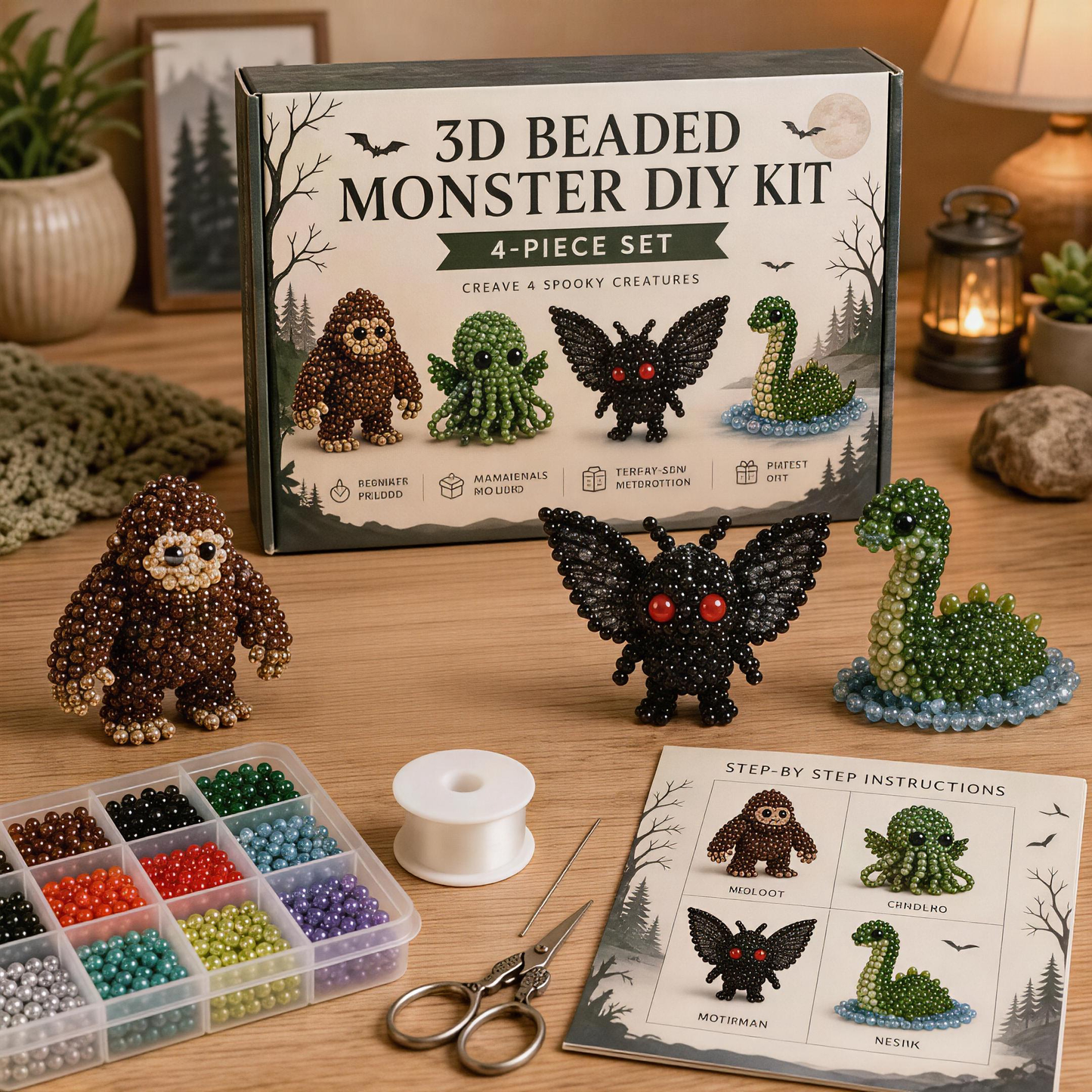 ✨ 3D Bead Miniatures Studio Kit ✨Create adorable animals, florals and fantasy designs with step‑by‑step guide.